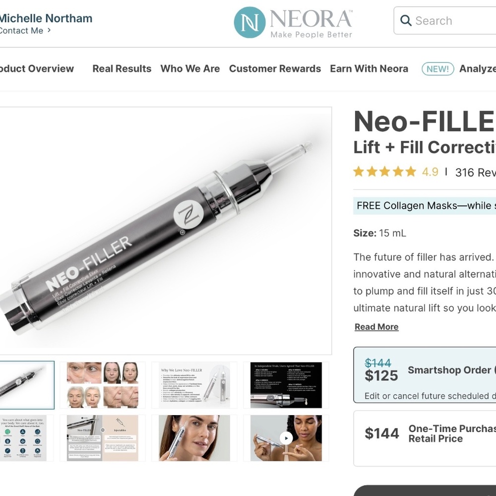 Neora Neo-FILLER Lift + Fill Corrective Elixir 0.51 oz/15 mL NWOB $144 - Picture 2 of 4